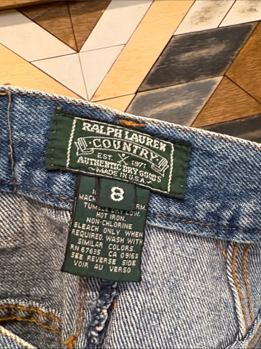 Vintage Ralph Lauren Country 90s Long Denim Blue Jean Skirt size 8 - Picture 11 of 14